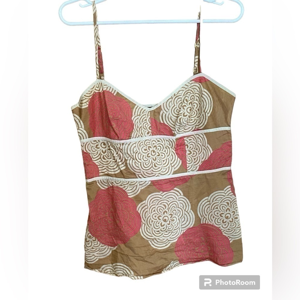 Express Design Studio Spaghetti Strap Floral Geometric Tank Medium S